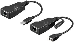 Подовжувач пристроїв активн Goobay USB2.0 A M/F (over RJ45) x1 100m Act v2.0 чорний (75.06.9074)