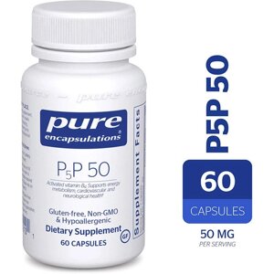 Пірідоксін Pure Encapsulations P5P 50 (vitamin B6) gluten free 60 Caps PE-00210