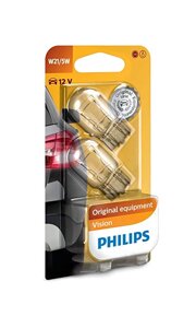 Автолампа ук. PHILIPS 12066 W21/5W 12V 21/5W W3X16q 2 штуки на блістері