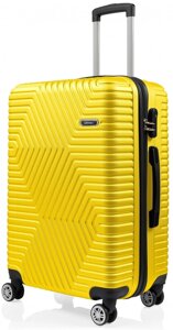 Пластикова валіза на колесах середній розмір 70L GD Polo жовта