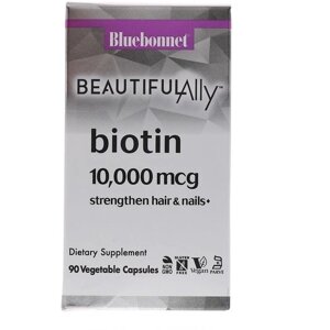 Біотин Bluebonnet Nutrition Beautiful Ally, Biotin 10000 mcg 90 Veg Caps