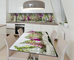 Наліпка 3Д виниловая на стол Zatarga «Ажурная лента» 600х1200 мм для домов, квартир, столов, кофейн, кафе