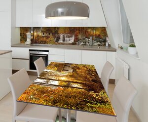 Наліпка 3Д вінілова на стіл Zatarga «Осінні фарби» 650х1200 мм для будинків, квартир, столів, кофеєнь,