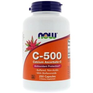 Вітамін C NOW Foods Vitamin C-500 Calcium Ascorbate 250 Caps