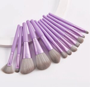 Набір пензлів для макіяжу Rozi Lour mini фіолетовий 12 шт