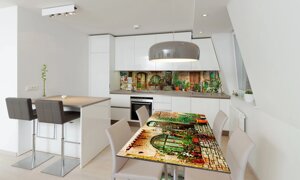 Наліпка 3Д вінілова на стіл Zatarga «Горщики з Квітами» 600х1200 мм для будинків, квартир, столів,