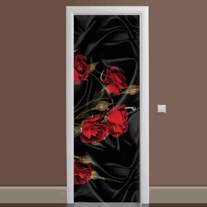 Наліпка на двері Zatarga Троянда Tassin 01 650х2000 мм вінілова 3Д Наліпка декор самоклеюча