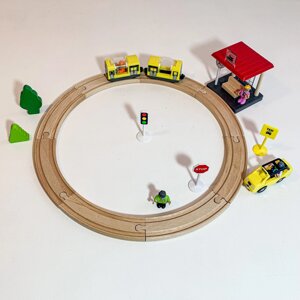 Набір додаткових елементів для дерев'яної залізниці PlayTive, Ikea, Brio, Viga Toys (24 елемента)