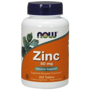 Мікроелемент Цинк NOW Foods Zinc Gluconate 50 mg 250 Tabs