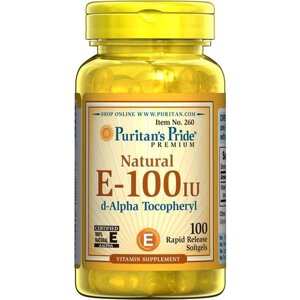 Вітамін E Puritan's Pride Vitamin E-100 IU 100% Natural 100 Softgels в Дніпропетровській області от компании интернет-магазин "БЫТПРОМТОРГ"