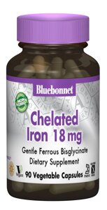 Хелатне Залізо 18мг Bluebonnet Nutrition Albion 90 гелевих капсул