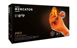 Рукавички нітрилові Mercator Medical GoGrip Orange M Помаранчеві 50 шт (00-00000171)