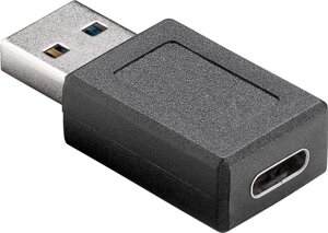 Перехідник обладнання Goobay USB Type-C-3.0A F/M USB3.0 Чорний (75.04.5400)