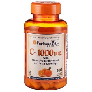 Вітамін C Puritan's Pride Vitamin C-1000 mg with Bioflavonoids & Rose Hips 100 Caplets