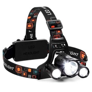 Ліхтарик налобний High Power HeadLamp 3xCree T6 з трьома діодами на акумуляторах 2х6800мАч в Дніпропетровській області от компании интернет-магазин "БЫТПРОМТОРГ"