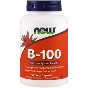 Комплекс B-100, Now Foods, 100 Вегетаріанських капсул.