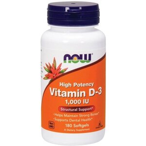 Вітамін D NOW Foods Vitamin D-3 1,000 IU 180 Softgels в Дніпропетровській області от компании интернет-магазин "БЫТПРОМТОРГ"