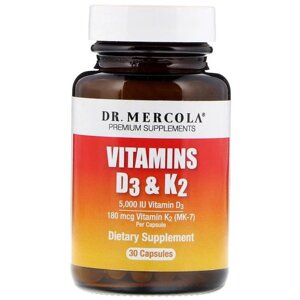 Вітамін D Dr. Mercola Vitamins D3 & K2 5,000 IU 30 Caps