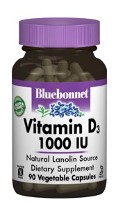 Вітамін D3 1000IU, Bluebonnet Nutrition, 90 гелевих капсул