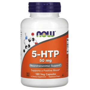 5-HTP (Гідрокситриптофан), 50 мг, Now Foods, 180 вегетаріанських капсул в Дніпропетровській області от компании интернет-магазин "БЫТПРОМТОРГ"