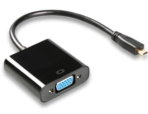 Перехідник моніторний Lucom HDMI micro-VGA HD15 M/F 0.20m (VGA-екран) чорний (62.09.8079)