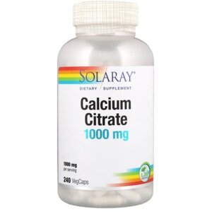 Мікроелемент Кальцій Solaray Calcium Citrate 1000 mg 240 Veg Caps SOR-45852