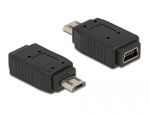 Перехідник обладнання Lucom USB2.0 mini 5p-microB F/M адаптер прямий Nickel чорний (62.09.8240) в Дніпропетровській області от компании интернет-магазин "БЫТПРОМТОРГ"