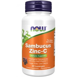 Вітаміни Цинк+Вітамін С Sambucus Now Foods 60 шт