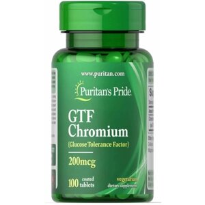 Мікроелемент Хром Puritan's Pride GTF Chromium 200 mcg 100 Tabs