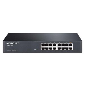 PoE комутатор Mercury S116PS (15xPOE,1xLAN)