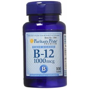 Метілкобаламін Puritan's Pride Vitamin B-12, Timed Release Caplets 1000 mcg 100 Tabs