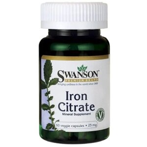 Мікроелемент Залізо Swanson Iron citrate 25 mg 60 Veg Caps SWA-11377 в Дніпропетровській області от компании интернет-магазин "БЫТПРОМТОРГ"