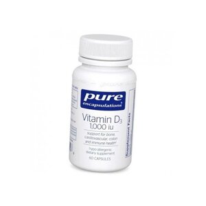 Вітамін D Pure Encapsulations Vitamin D3 1,000 UI 60 Caps PE-00819 в Дніпропетровській області от компании интернет-магазин "БЫТПРОМТОРГ"