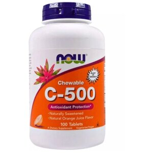 Вітамін C NOW Foods Chewable C-500 100 Tabs Natural Orange Juice Flavor NF0630 в Дніпропетровській області от компании интернет-магазин "БЫТПРОМТОРГ"