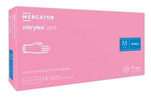 Рукавички нітрилові Mercator Medical Nitrylex Pink M Рожеві 100 шт (00-00000033) в Дніпропетровській області от компании интернет-магазин "БЫТПРОМТОРГ"