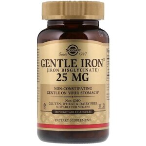 Мікроелемент Залізо Solgar Gentle Iron 25 mg 180 Veg Caps в Дніпропетровській області от компании интернет-магазин "БЫТПРОМТОРГ"