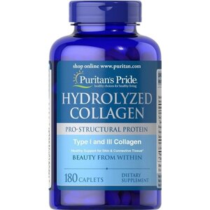 Комплекс для шкіри, волосся, нігтів Puritan's Pride Hydrolyzed Collagen 1000 mg 180 Caplets