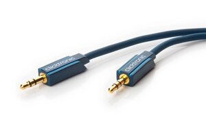 Кабель аудіо-сигнальний ClickTronic Jack 3.5mm 3pin M/M 3.0m Casual 2xShield D=3.9mm AUX AW23 синій (75.07.0479)