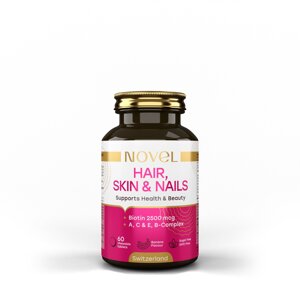 Вітаміни для волосся, шкіри та нігтів NOVEL Skin Nails & Hair 60 жувальних таблеток