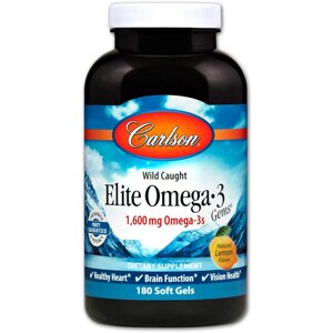 Риб'ячий жир Carlson Labs Elite Omega-3 Лимон 1600 мг 180 капсул (2319)