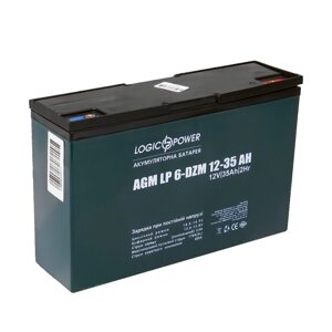 Тягова акумуляторна батарея AGM LogicPower LP 6-DZM-35 12V 35Ah