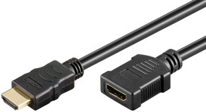 Кабель монітора-подовжувач Goobay HDMI M/F 0.5m HS+HEC+ARC D=6.0mm 4K@30Hz Gold Чорний (75.06.9912) в Дніпропетровській області от компании интернет-магазин "БЫТПРОМТОРГ"