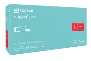 Рукавички нітрилові Mercator Medical Green L М'ятні 100 шт (00-00000064)