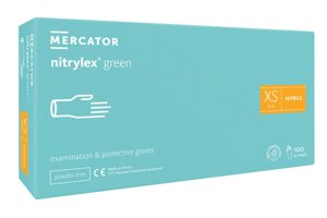 Рукавички нітрилові Mercator Medical Green XS М'ятні 100 шт (00-00000134)