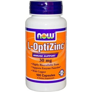 Мікроелемент Цинк NOW Foods L-OptiZinc 30 mg 100 Caps