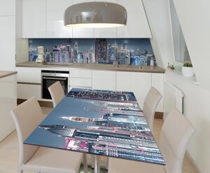 Наліпка 3Д вінілова на стіл Zatarga «Нічний Лондон» 600х1200 мм для будинків, квартир, столів, кофеєнь,