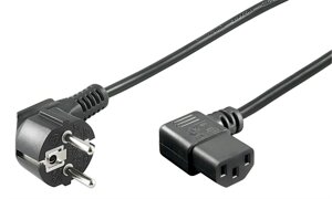 Кабель живлення Goobay IEC Schuko-C13 M/F 90°/90° 0.75mm D=6.3mm Cu 1.5m Чорний (75.09.6042) в Дніпропетровській області от компании интернет-магазин "БЫТПРОМТОРГ"