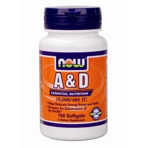 Комплекс Вітамін A+D NOW Foods Vitamin A & D 10,000/400 IU 100 Softgels в Дніпропетровській області от компании интернет-магазин "БЫТПРОМТОРГ"