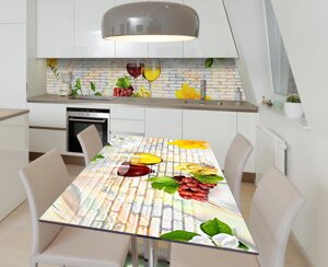 Наліпка 3Д вінілова на стіл Zatarga «Червоно-жовтий тандем» 600х1200 мм для будинків, квартир, столів,