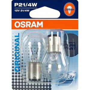 Автолампа ук. OSRAM 7225-02B P21/4W 12V 21/4W BAZ15d 10X2 Blister